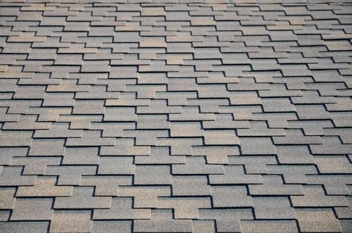 Close-up of newly installed architectural shingles